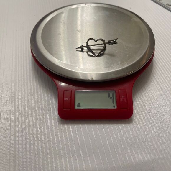 VTG BEAU Sterling Silver Heart & Arrow Pin 925 Signed - Picture 5 of 5